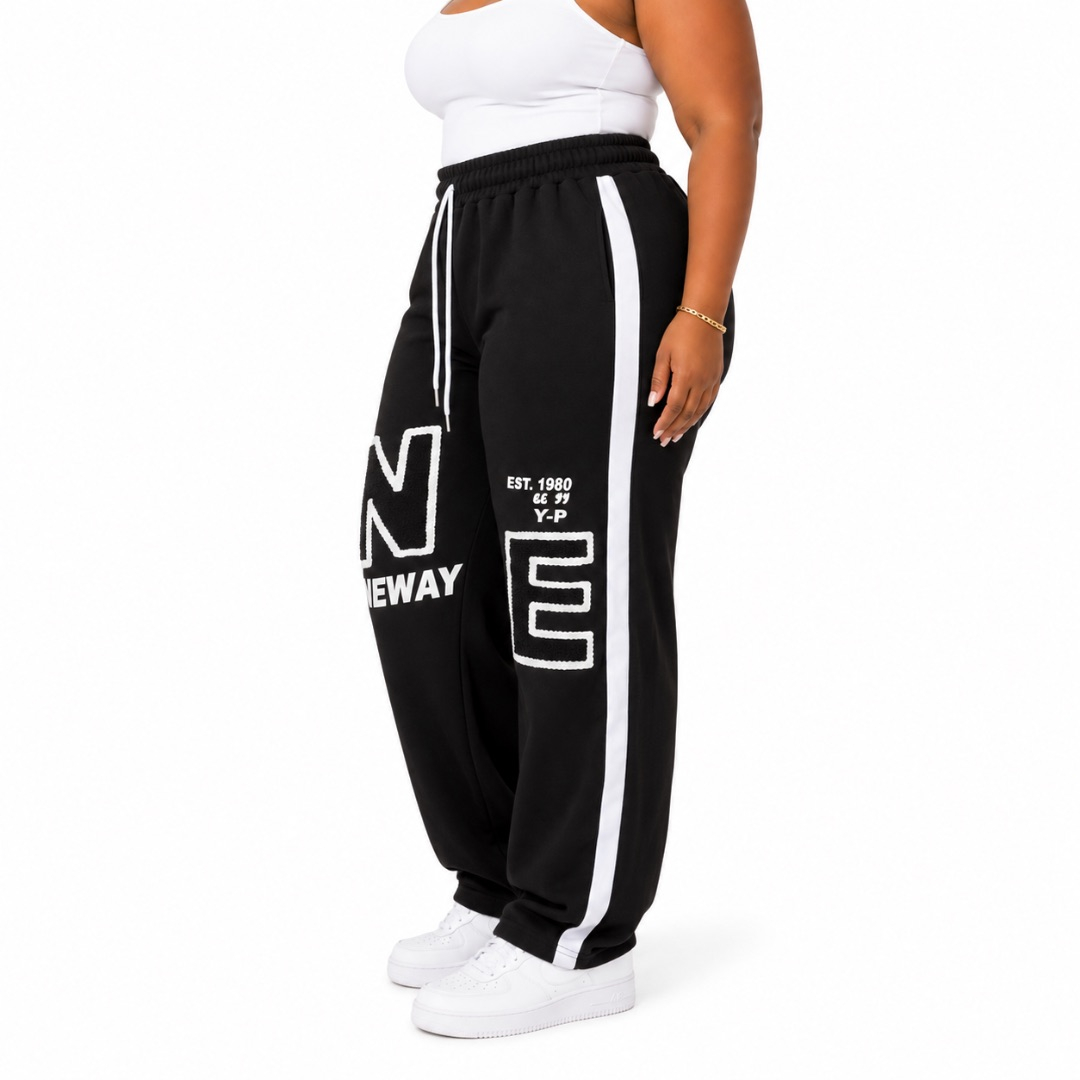 Graphic Print Wide Leg Joggers